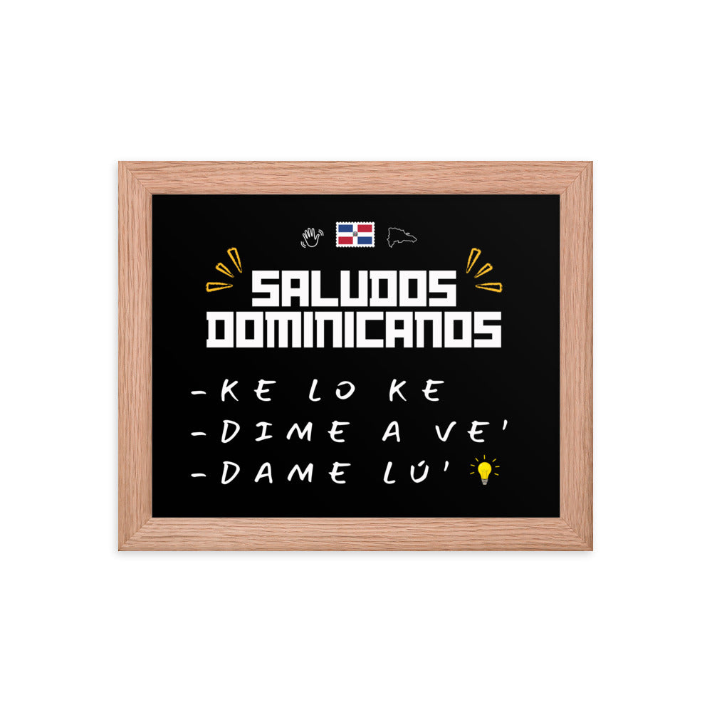 "SALUDOS DOMINICANOS" Cuadrito Enmarcado